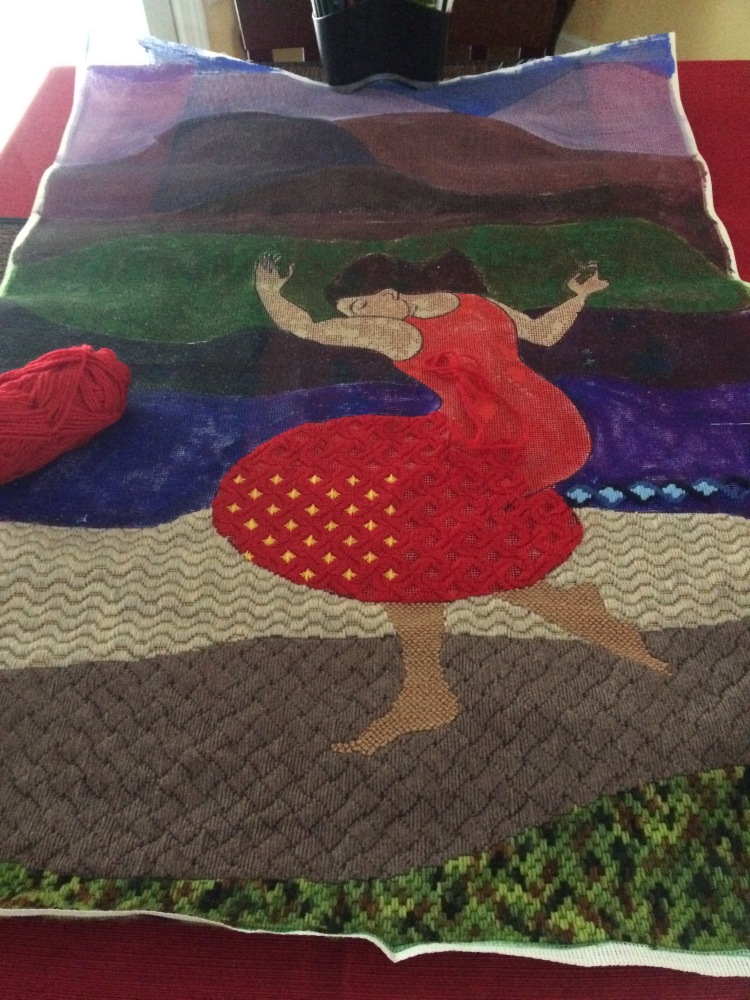 Lady at the water needlepoint