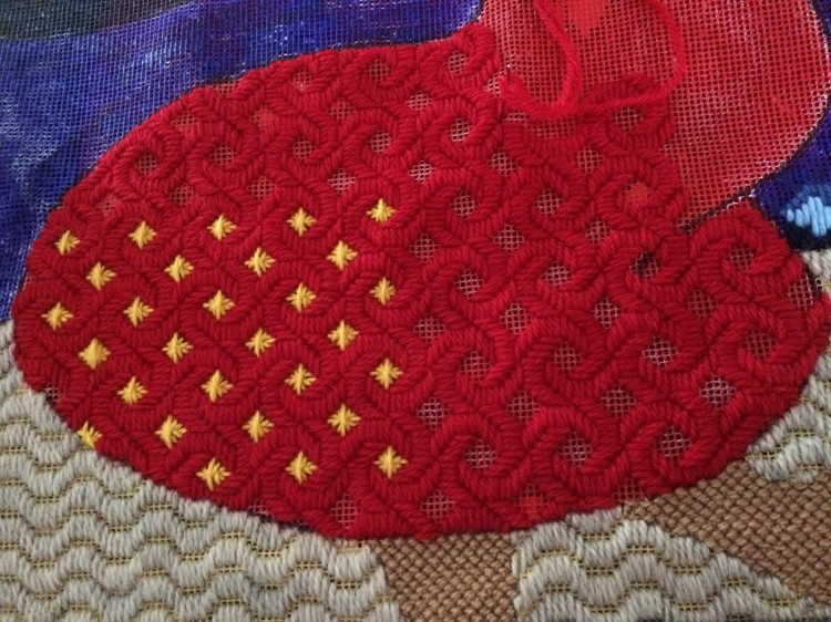 Closeup of dress stitch